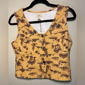 Yellow Sterling & Stitch Cowboy Tank Top